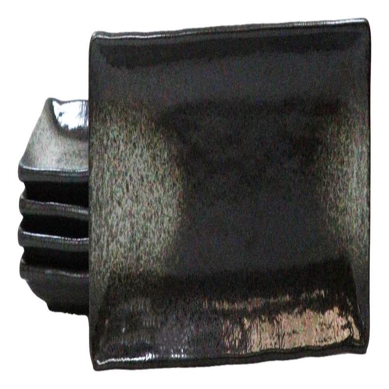 Pack Of 5 Charcoal Grey Tone Hakumu Collection Rectangular Serving Platters 14"L