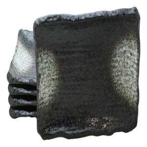 Pack Of 5 Charcoal Grey Tone Hakumu Collection Rectangular Wavy Sushi Plates