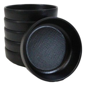 Pack Of 6 Black Silk Melamine Condiments Sauce Bowls Small Banchan Dishes 3.5"D