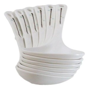 Pack of 6 Melamine Yukino Hana Soup Gravy Stew Ladle Soup Spoons With Notch 8"L