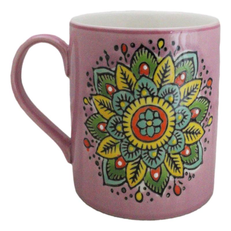 Purple Sahasrara Crown Chakra Zen Flower Of Life Mandala Circle Ceramic Mug Cup
