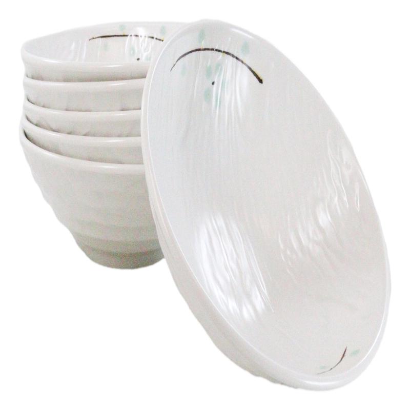 Set Of 6 Modern Yukino Hana Melamine Soup Pasta Salad Cereal Bowls 32oz 8"D