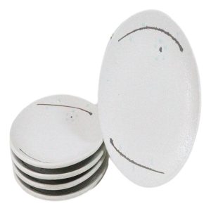 Set Of 6 Yukino Hana Snowflakes Round Appetizer Dessert Salad Ceramic Plates 6"D