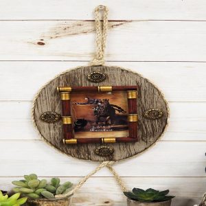 Western 12 Gauge Shotgun Shells Red Gold Tone Bullets Wall Picture Frame Decor