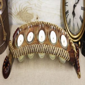 Western Cowboy Braided Lasso Ropes Votive Tea Light Candles Holder Figurine