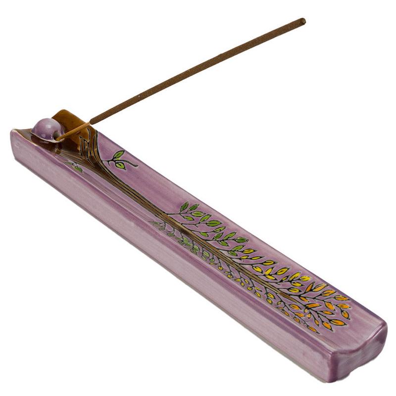 Wicca Sacred Symbols Celtic Tree of Life Yggdrasil Ceramic Long Incense Holder