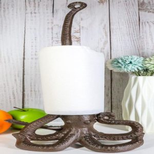 Cast Iron Nautical Cthulhu Deep Sea Kraken Octopus Kitchen Paper Towel Holder