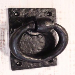 Cast Iron Rustic Deluxe Oxford Ring Swivel Door Knocker With Strike Plate Decor