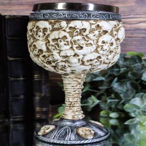 Ossuary Skull Heaps Death Piled Skeletons Ghost 5oz Wine Drink Goblet Chalice