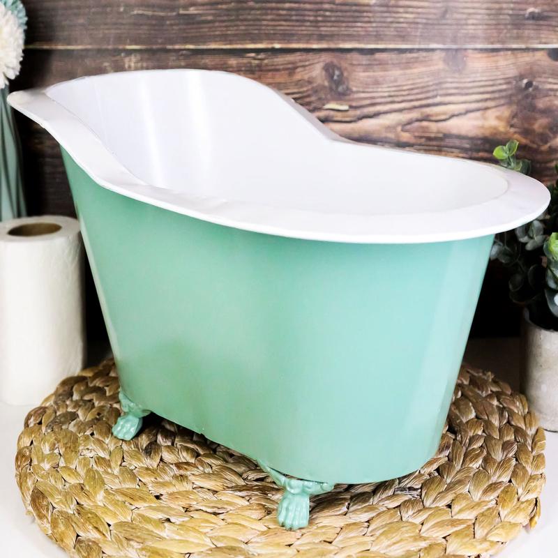 Western Country Rustic Metal Freestanding Bathtub Replica Sculpture 16"L