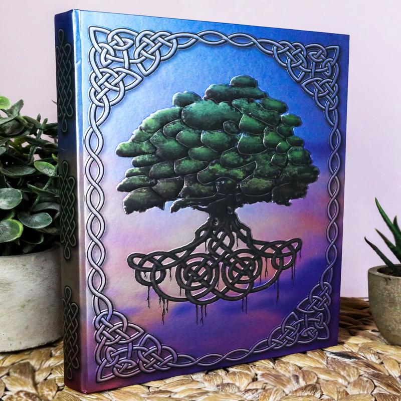 Celtic Tree of Life Triskele Trinity Knotwork Embossed Blank Page Journal Book