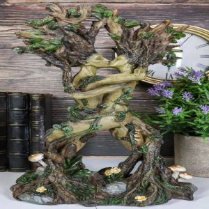 Dance Of Spring Greenman And Tree Woman Couple Gaia Dryad Ent Kissing Figurine