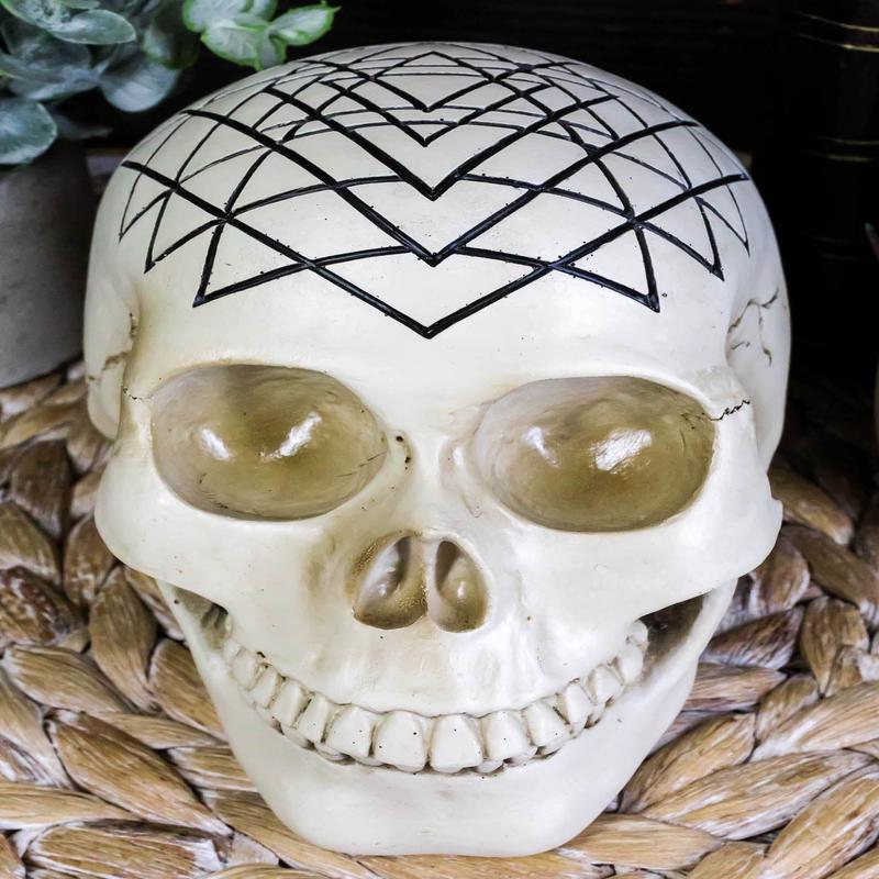 Spiritual Sacred Geometry Sri Yantra Shri Chakra Vastu Symbol Skull Figurine