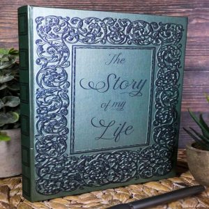 The Story Of My Life Rococo Gothic Scroll Art Embossed Blank Page Journal Book