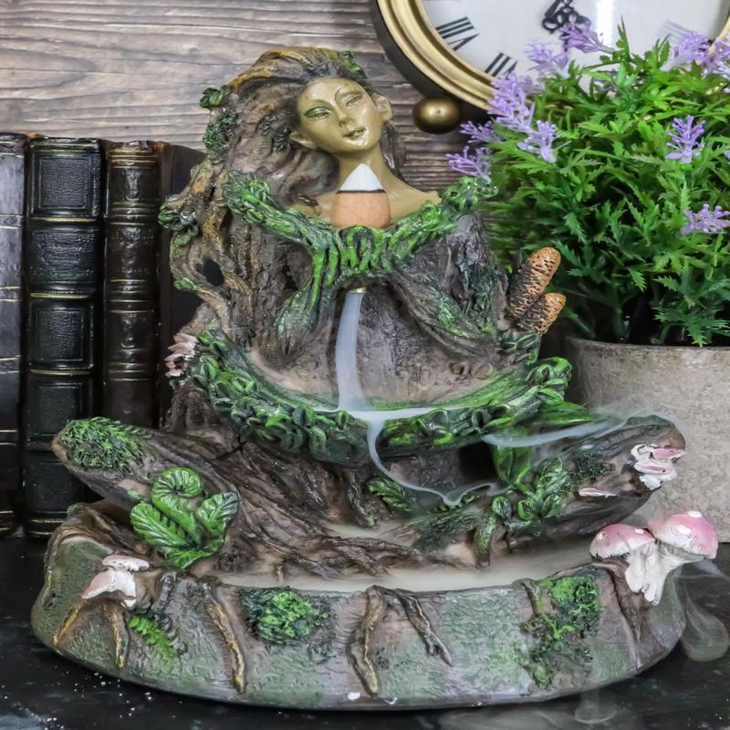 Tree Woman Gaia Dryad Ent Native Earth Goddess Backflow Incense Cone Burner