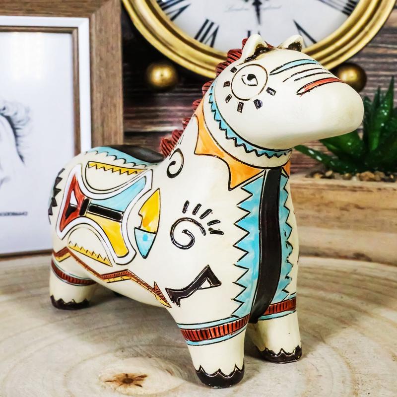 Native Tribe American Aztec Hopi Indian Style Equine Horse Totem Spirit Figurine