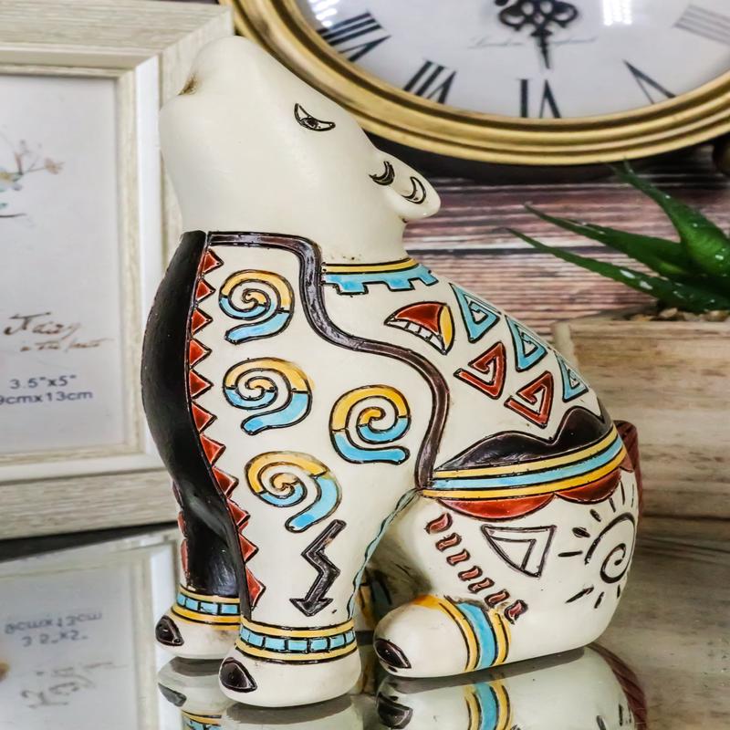 Native Tribe American Aztec Hopi Indian Style Howling Wolf Totem Spirit Figurine