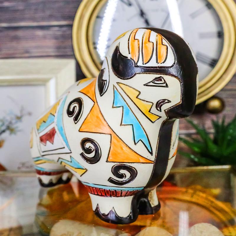 Tribal American Aztec Hopi Indian Style Buffalo Bison Totem Spirit Figurine