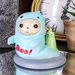 Unfortunate Lucky The Skeleton Boy Dressed in Boo! Ghost Halloween Figurine