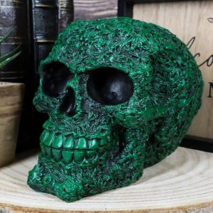 Day of The Dead Greenman Ent Green Petal Leaves Flora Fauna Skull Figurine