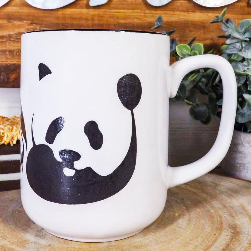 Giant Panda Bear Abstract Silhouette Art Ceramic Coffee Tea Mug Drink Cup 18oz