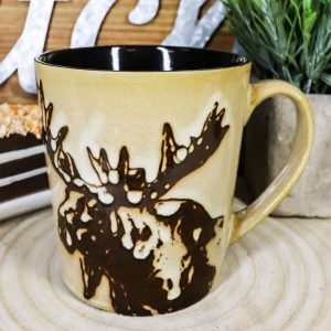 Pack Of 2 Rustic Western Emperor Giant Stag Elk Moose Deer Coffee Mugs Cups