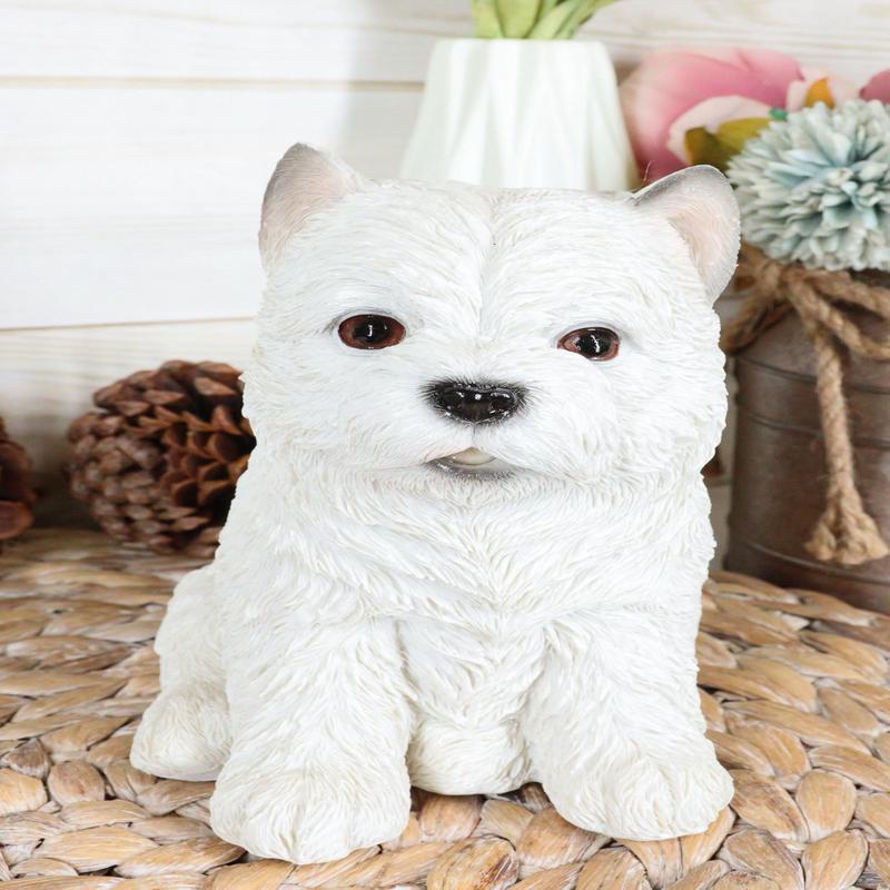 Sitting West Highland Terrier White Westie Puppy Dog Decorative Figurine