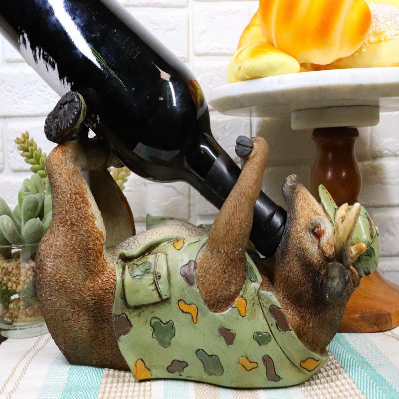 Trophy Emperor 8 Point Whitetail Buck Deer Wine Holder Figurine Outdoor Cabin