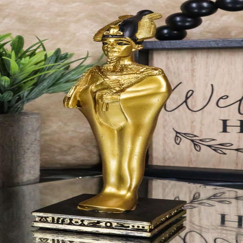 Egyptian Deity God And Judge of The Dead Osiris Holding Crook and Flail Figurine