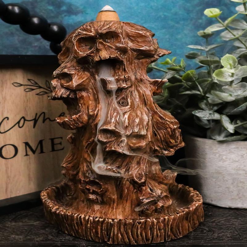 Morphing Screaming Underworld Skulls In Willow Tree Backflow Incense Cone Burner