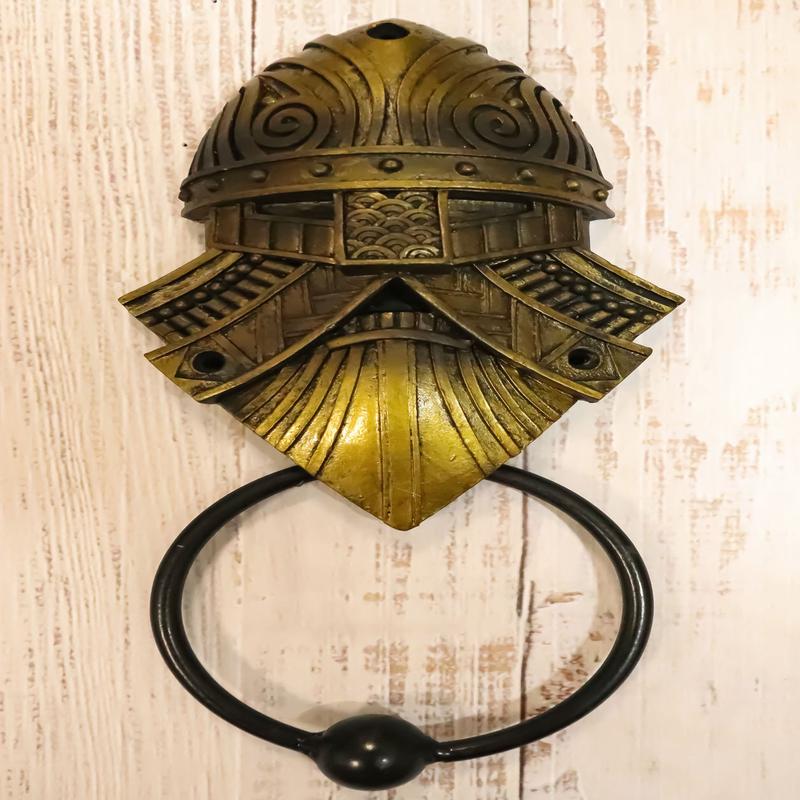 Viking Norse Valhalla Warrior God Chief Golden Helmet Decorative Door Knocker