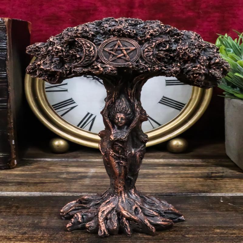 Celtic Tree Gaia Dryad Ent Triple Goddess Moon Maiden Mother And Crone Figurine