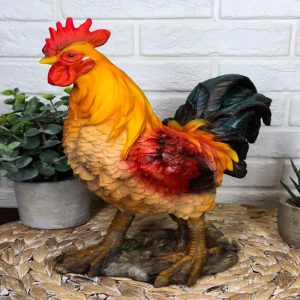 Decorative Rooster Chicken Sunshine Crow Country Barnyard Home Decor Figurine