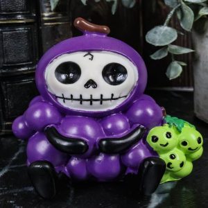 Furry Bones Fruity Purple and Green Grapes Bunch Skeleton Furrybones Figurine