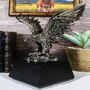 King Of The Skies Majestic Electroplated Silver American Bald Eagle Figurine