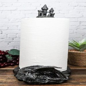 Medieval Draco's Swipes Sleeping Dragon By Castle Fort Paper Towel Holder Stand