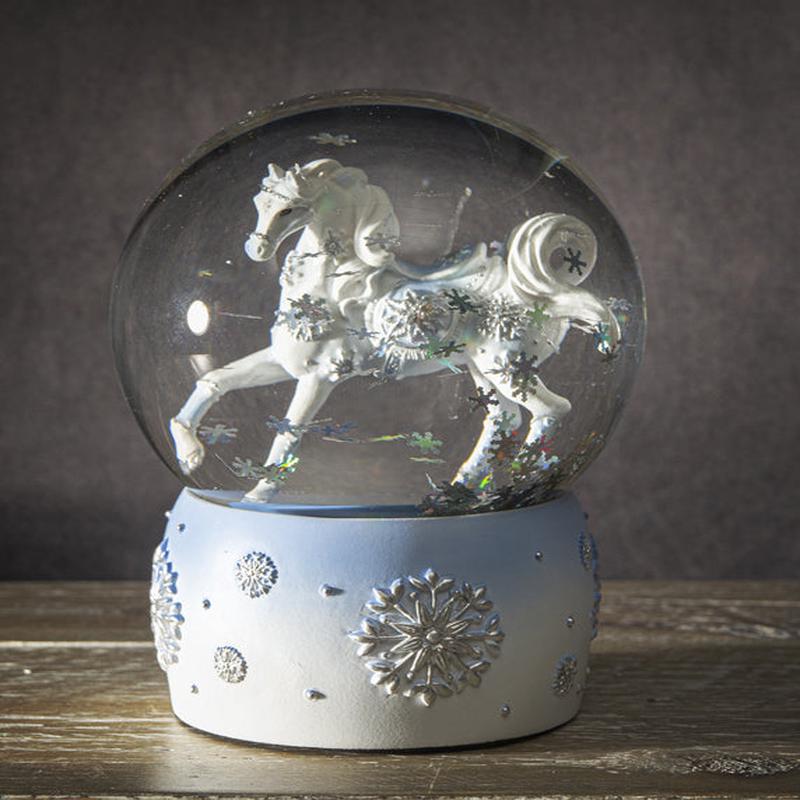 Trail Of Painted Ponies Western Frozen Winter Snow Crystal Horse Water Globe