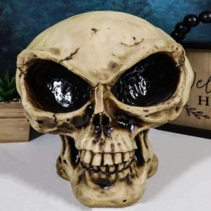 Extra Terrestrial MARS Attack 8" Tall Alien Skull Skeleton Figurine Sculpture
