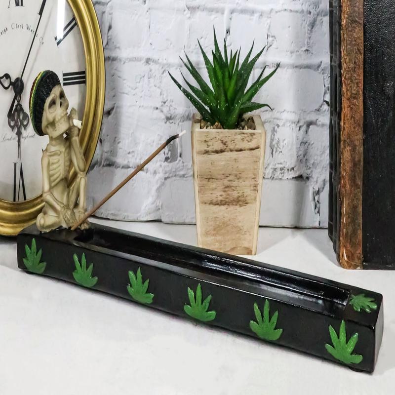 Good Vibes Day of The Dead Reggae Rasta Skeleton Smoking Stash Incense Burner