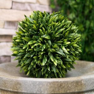 Set Of 3 Home And Garden 9"D Green Artificial Faux Zoysia Grass Topiary Ball