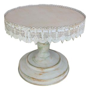 Traditional Rustic French Country Dining Tabletop Metal Cake Stand Food Display