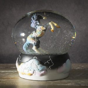 Trail Of Painted Ponies Western Dark Weather Storm Fury Horse Water Globe Decor