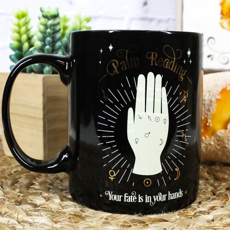 Wicca Fortune Teller Psychic Tarot Cards Palm Reading Chirology Coffee Mug Cup