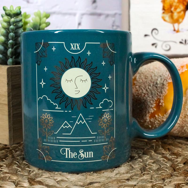 Wicca Fortune Teller Psychic Tarot Cards The Sun Ceramic Tea Coffee Mug Cup