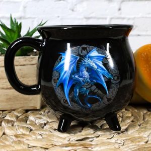 Wicca Sabbats Wheel of The Year Yule Dragon Heat Color Changing Cauldron Mug