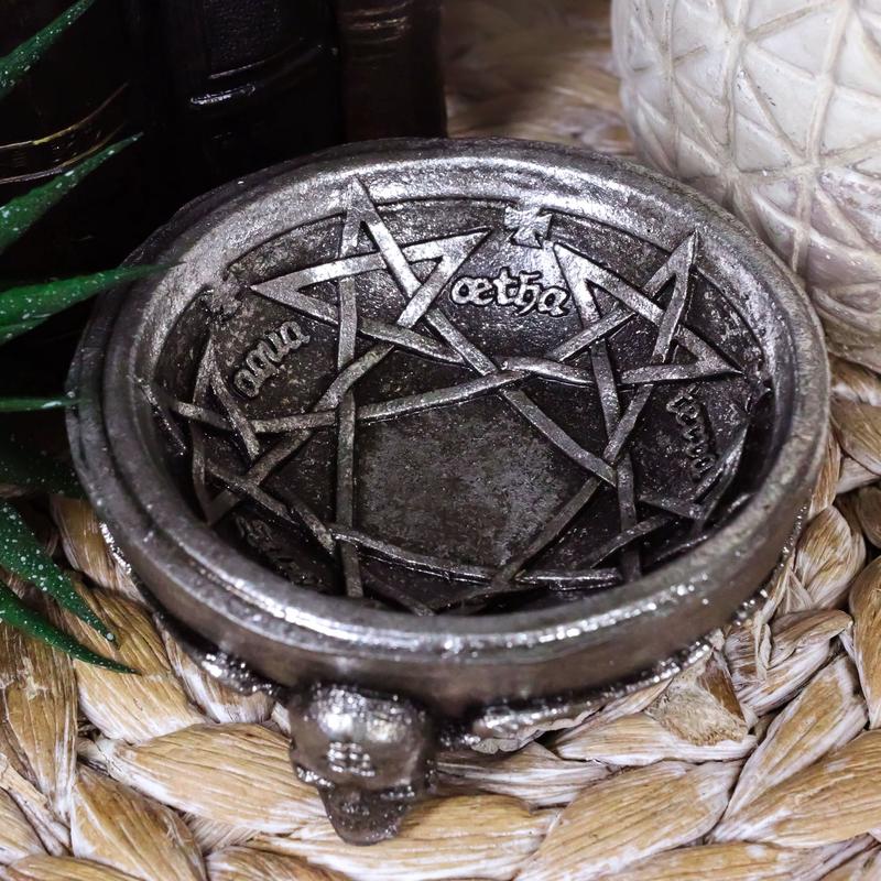 Gothic Winged Skulls Pentagramatron Supernatural Magical Talismans Trinket Dish