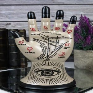 Psychic Fortune Teller Chirology Palmistry Eye Of Providence Hand Palm Figurine
