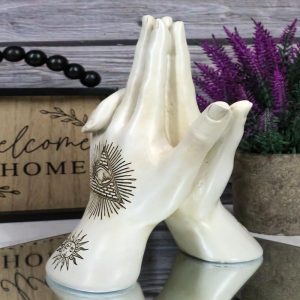 Psychic Fortune Teller Chirology Palmistry Hand Palm Gun Formation Figurine