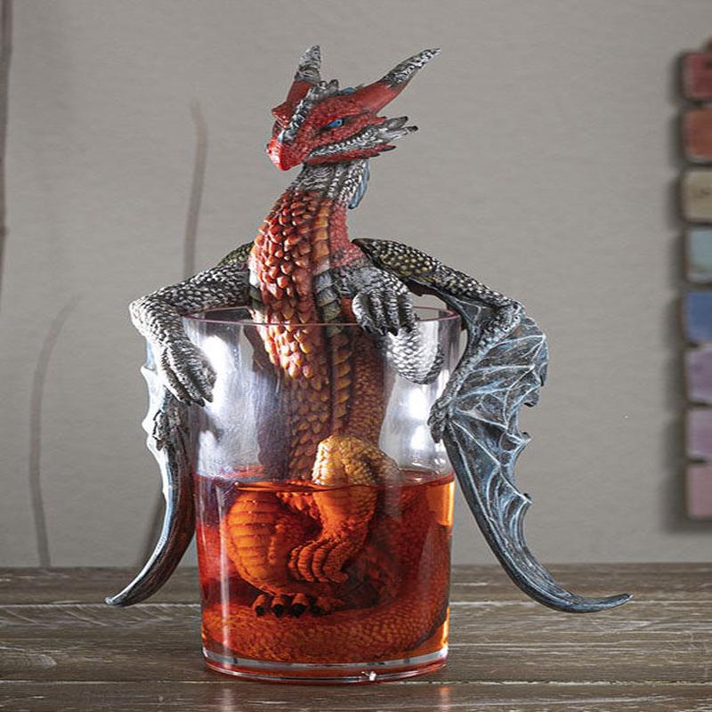 Spirit Cocktail Drink Long Island Ice Tea Dragon In Glass Shooter Figurine