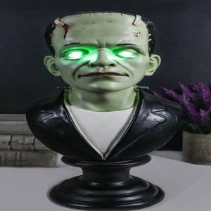The Groom Mr Frankenstein Bust Figurine With Green Poison LED Light Up Eyes